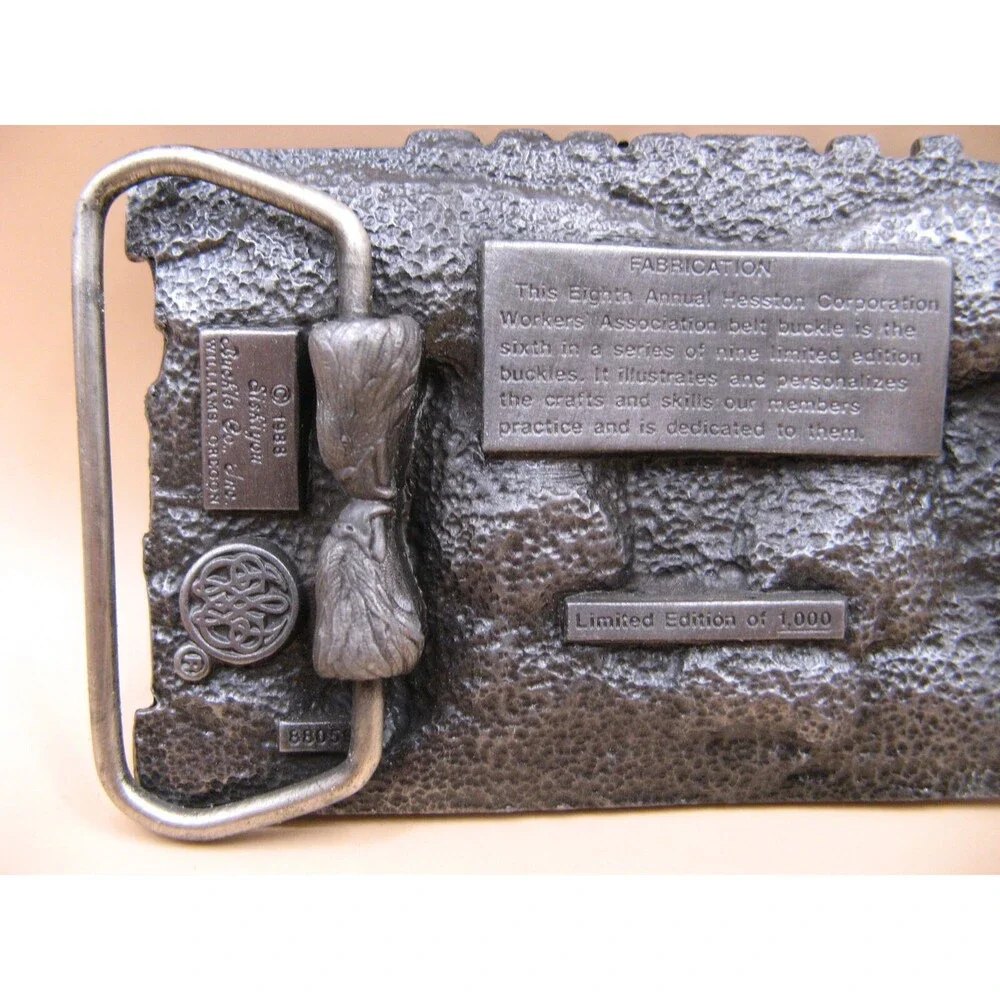 HWCA 1988 Hesston Corporation Fabrication Belt Buckle Siskiyou Oregon Made USA